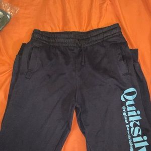 QUIKSILVER Sweatpants Trackpants Men’s Size Large Blue with Leg Logo Inseam 28”